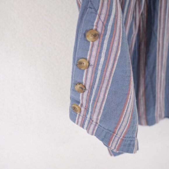 A.n.a. XL Wide Leg‎ Capri Pants Blue Pink Striped High Rise 36/24 - Picture 3 of 6